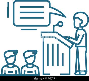 Public appeal linear icon concept. Public appeal line vector sign, symbol, illustration. Stock Vector