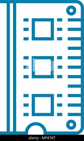 Ram module linear icon concept. Ram module line vector sign, symbol, illustration. Stock Vector