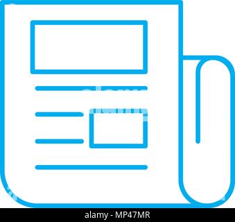 Received fax linear icon concept. Received fax line vector sign, symbol, illustration. Stock Vector