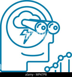 Results of taken decisions linear icon concept. Results of taken decisions line vector sign, symbol, illustration. Stock Vector