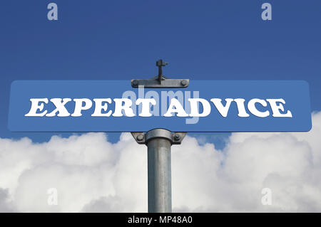Expert advice road sign Stock Photo