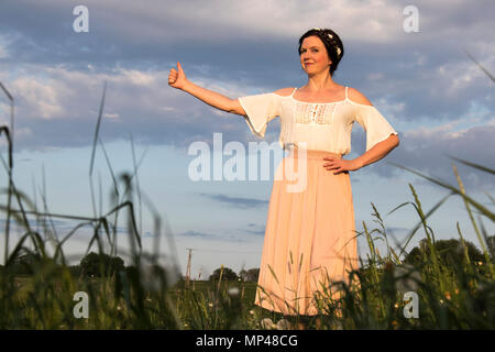 Thumps up for spring time Stock Photo
