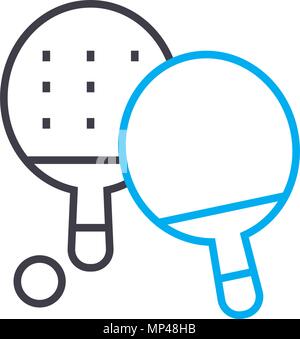 Table tennis linear icon concept. Table tennis line vector sign, symbol, illustration. Stock Vector