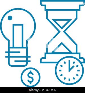 Terms of project implementation linear icon concept. Terms of project implementation line vector sign, symbol, illustration. Stock Vector