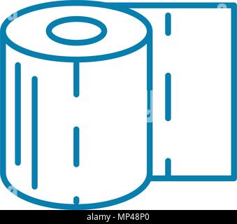 Toilet paper linear icon concept. Toilet paper line vector sign, symbol, illustration. Stock Vector