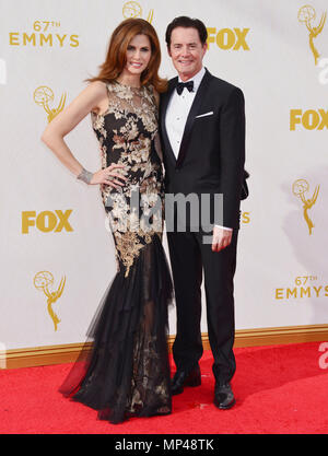 Kyle MacLachlan, Desiree Gruber 168 at The 67th Emmy Awards 2015 at the Microsoft Theatre in Los Angeles. September 20, 2015.Kyle MacLachlan, Desiree Gruber 168 ------------- Red Carpet Event, Vertical, USA, Film Industry, Celebrities,  Photography, Bestof, Arts Culture and Entertainment, Topix Celebrities fashion /  Vertical, Best of, Event in Hollywood Life - California,  Red Carpet and backstage, USA, Film Industry, Celebrities,  movie celebrities, TV celebrities, Music celebrities, Photography, Bestof, Arts Culture and Entertainment,  Topix, vertical,  family from from the year , 2015, inq Stock Photo