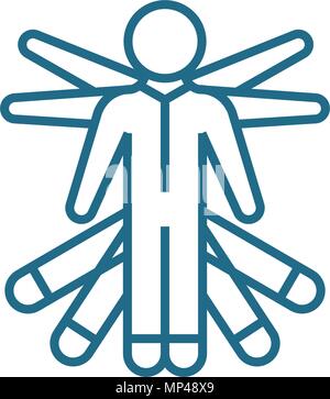 Versatile skills linear icon concept. Versatile skills line vector sign, symbol, illustration. Stock Vector