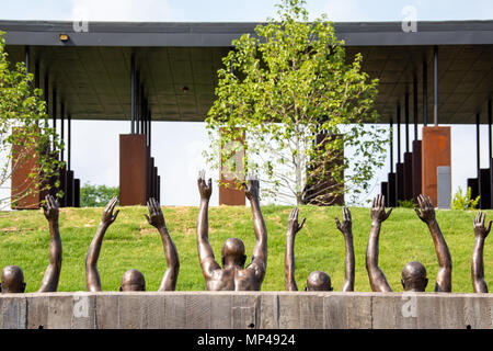Rise Up by Hank Willis Thomas, 2016, The National Memorial for Peace and Justice or National Lynching Memorial, Montgomery, Alabama, USA Stock Photo