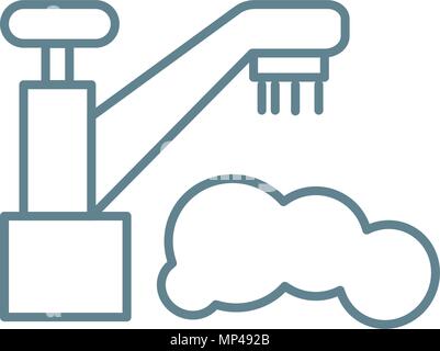 Water supply system linear icon concept. Water supply system line vector sign, symbol, illustration. Stock Vector