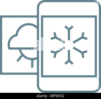 Weather forecast linear icon concept. Weather forecast line vector sign, symbol, illustration. Stock Vector