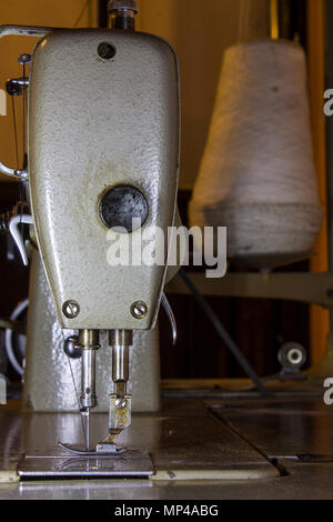 Detailed look of the mechanism of a sewing machine Stock Photo