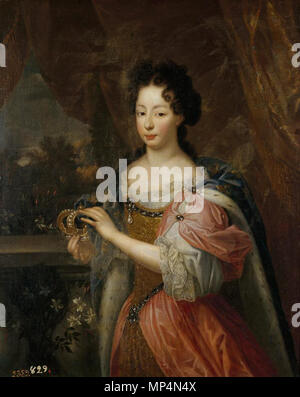 .  English: Presumed portrait of Mademoiselle de Montpensier, Louise Élisabeth d'Orléans (1709-1742), future queen of Spain . 18th century.   1027 Presumed portrait of Mademoiselle de Montpensier by Gobert future queen of Spain Stock Photo