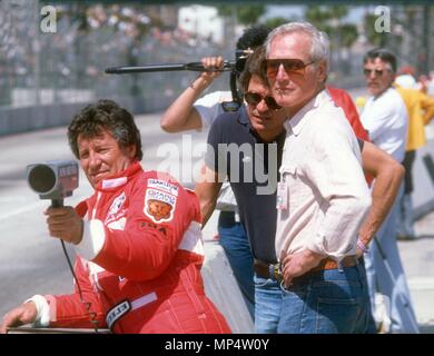 Mario Andretti Paul Newman 1983 Photo By John BarrettPHOTOlink.net Stock Photo