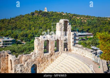 Odeon of Herodes Atticus in Acropolis of Athens Stock Photo