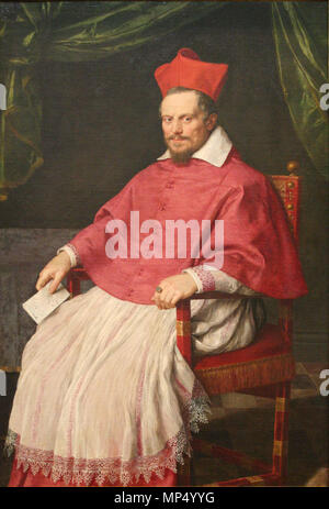 Français : Portrait du cardinal de Bonsy.   1616.   1281 Zampieri-cardinal de Bonsy Stock Photo