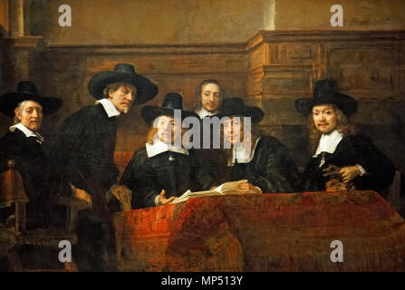 The Syndics of the Amsterdam Drapers' Guild, known as the ‘Sampling Officials’  1662.   922 Netherlands-4183 - The Syndics, Rembrandt Stock Photo