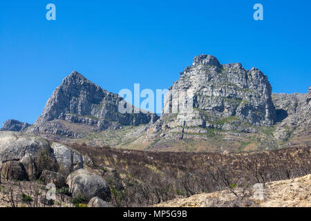 The rock formations that can be seen from on the Chapman's Peak Drive between Hout Bay and Noordhoek, via Chapman's Peak Stock Photo