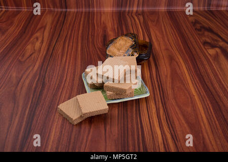 wafer or wafer biscuit on the background Stock Photo