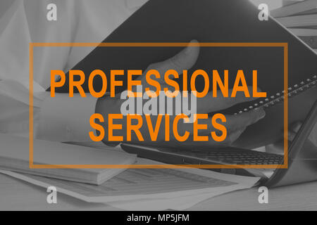 Professional services. Manager is working with documents. Stock Photo