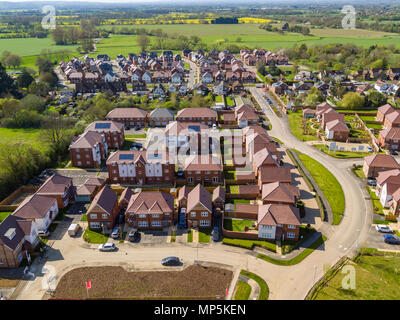 Aerial views of Redrow Homes development, The Parsonage, located in Marden, Kent, UK Stock Photo