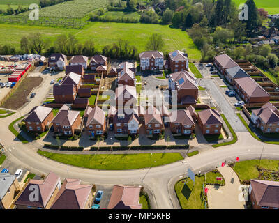 Aerial views of Redrow Homes development, The Parsonage, located in Marden, Kent, UK Stock Photo