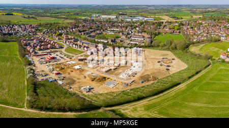 Aerial views of Redrow Homes development, The Parsonage, located in Marden, Kent, UK Stock Photo