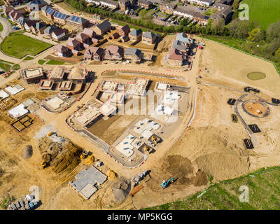 Aerial views of Redrow Homes development, The Parsonage, located in Marden, Kent, UK Stock Photo