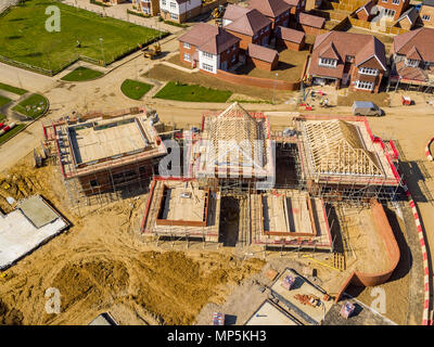 Aerial views of Redrow Homes development, The Parsonage, located in Marden, Kent, UK Stock Photo