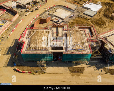 Aerial views of Redrow Homes development, The Parsonage, located in Marden, Kent, UK Stock Photo