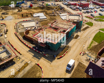 Aerial views of Redrow Homes development, The Parsonage, located in Marden, Kent, UK Stock Photo