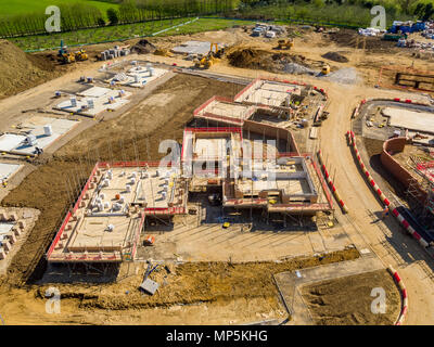 Aerial views of Redrow Homes development, The Parsonage, located in Marden, Kent, UK Stock Photo