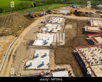 Aerial views of Redrow Homes development, The Parsonage, located in Marden, Kent, UK Stock Photo