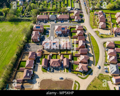 Aerial views of Redrow Homes development, The Parsonage, located in Marden, Kent, UK Stock Photo