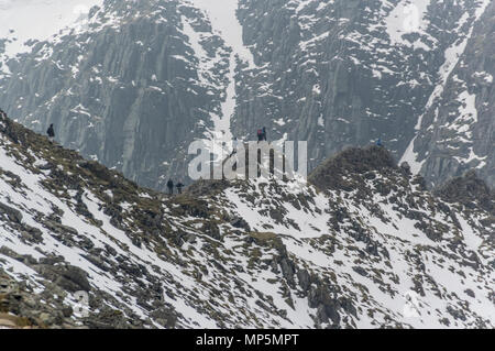 Striding Edge leading up to Helvellyn, Cumbria, UK. Stock Photo