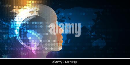 Abstract Artificial intelligence. Technology web background. Virtual concept Stock Vector