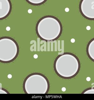 Coconut pattern seamless in flat style for any design Stock Vector