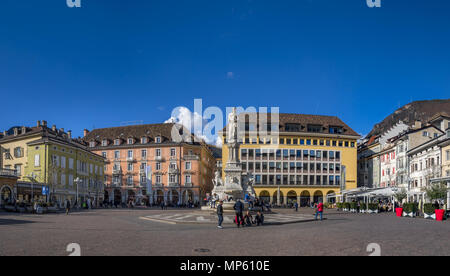 Piazza Walther Platz Square in Bozen Stock Photo