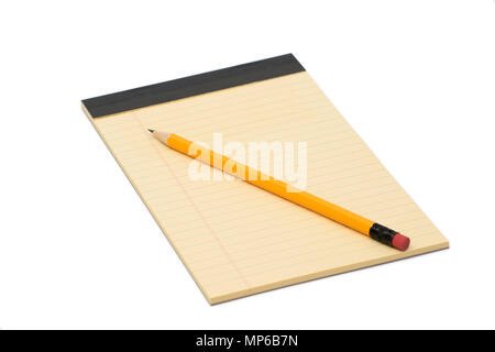 notebook and pencil isolated on white background Stock Photo