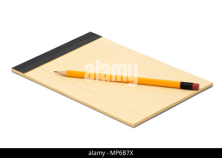 notebook and pencil isolated on white background Stock Photo