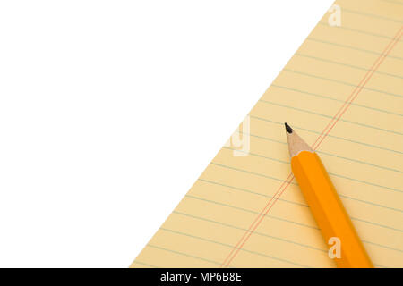 notebook and pencil isolated on white background Stock Photo
