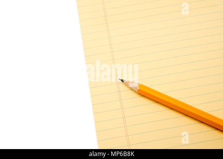 notebook and pencil isolated on white background Stock Photo