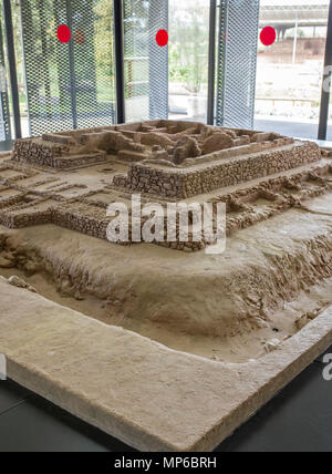 Zalamea de la Serena, Spain - April 28th, 2018: Scale model of Cancho Roano archaeological site, Zalamea de la Serena, Badajoz, Spain Stock Photo