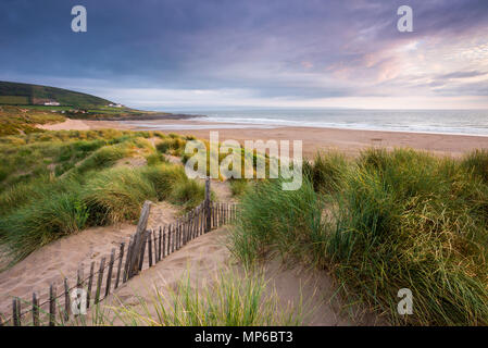 The sand dunes at Croyde Bay on the North Devon Coast, England. Stock Photo