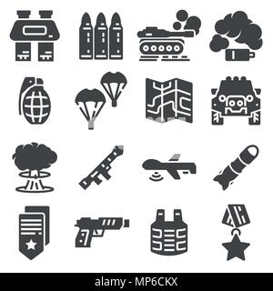 Military and war icons. Army icons universal set for web and mobile Stock Vector