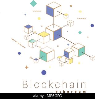 Blockchain technology concept design vector illustration Stock Vector