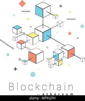 Blockchain technology concept design vector illustration Stock Vector