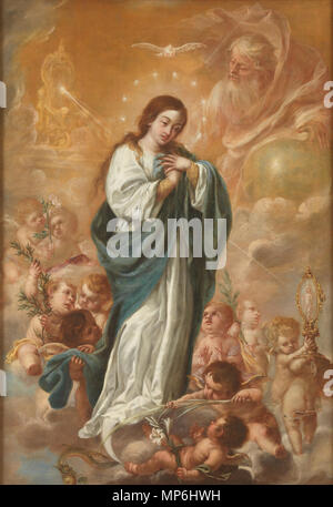 Inmaculada Concepción .  Español: La obra representa la Inmaculada Concepción de la Virgen María, madre de Jesucristo. . 1682.   1218 Valdes leal-inmaculada-prado Stock Photo