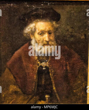 English: Old man with a beard and beret 1667. 1049 Rembrandt - Portrait ...