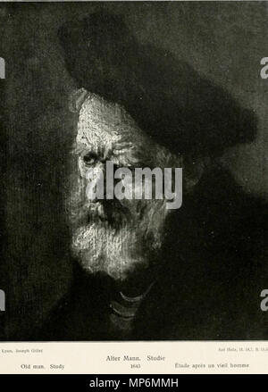 English: Old man with a beard and beret 1667. 1049 Rembrandt - Portrait ...