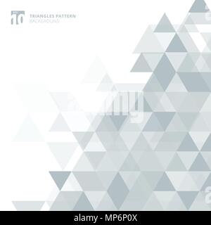 Abstract gray triangles geometric on white background. Vector illustration Stock Vector